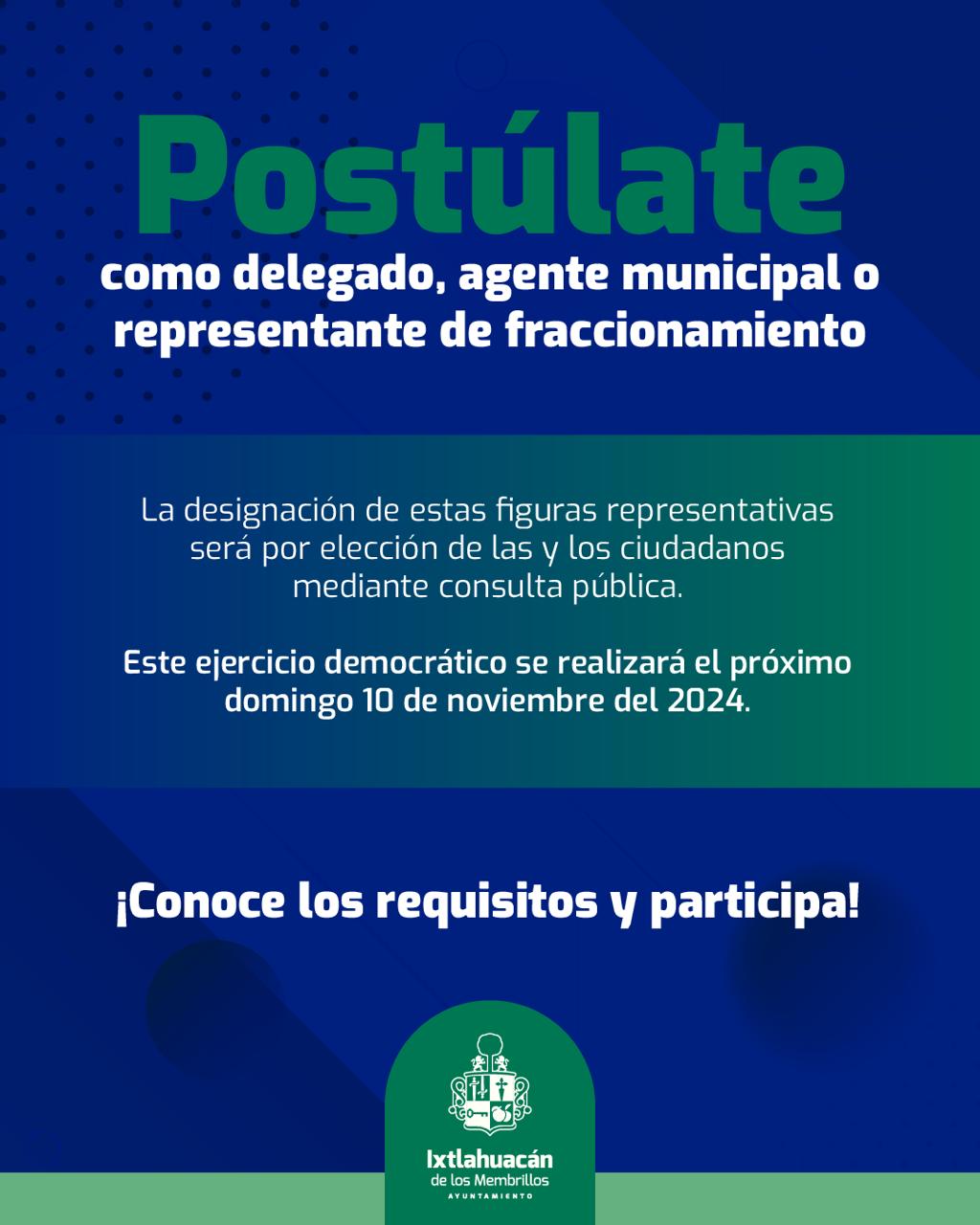 Convocatoria para Delegados, Agentes Municipales y Representantes de fraccionamientos